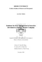 Solutions for risk management in securities  investment at rubber finance company  vietnam   masters of business administration