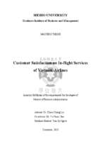 Customer satisfaction on in flight services  of vietnam airlines