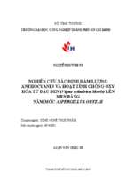 Nghiên cứu xác định hàm lượng anthocyanin và hoạt tính chống oxy hóa từ đậu đen (vigna cylindrica skeels) lên men bằng nấm mốc aspergillus oryzae