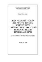 Biện pháp phát triển đội ngũ tổ trưởng chuyên môn trường trung học cơ sở huyện bố trạch, tỉnh quảng bình