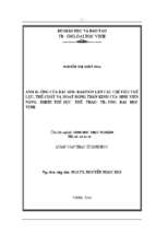 Ảnh hưởng của hải sâm   rabiton lên các chỉ tiêu thể lực, thể chất và hoạt động thần kinh của sinh viên năng khiếu thể dục thể thao trường đại học vinh 