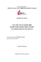 Các yếu tố tác động đến hành vi mua hàng trực tuyến của khách hàng tại tiki.vn