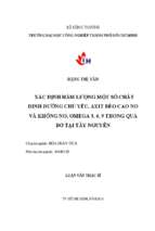 Xác định hàm lượng một số chất dinh dưỡng chủ yếu, axit béo cao no và không no, omega 3,6,9 trong quả bơ tại tây nguyên