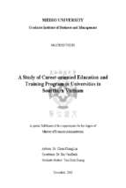 A study of career oriented education and training  program in universities in sourthern vietnam