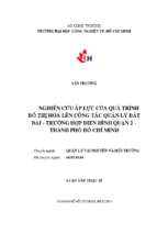 Nghiên cứu áp lực của quá trình đô thị hóa lên công tác quản lý đất đai   trường hợp điển hình quận 2   tp. hồ chí minh   