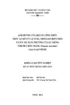 Ảnh hưởng của một số công thức thức ăn đến tỷ lệ sống, thời gian biến thái và tốc độ tăng trưởng của ấu trùng tôm he chân trắng (penaeus vannamei) giai đoạn mysis   