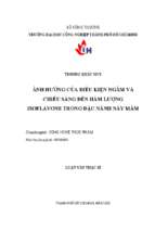 Ảnh hưởng của điều kiện ngâm và chiếu sáng đến hàm lượng isoflavone trong đậu nành nảy mầm   