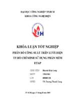 Phân bố công suất trên lưới điện tp. hồ chí minh  sử dụng phần mềm etap   