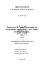 Research on the need of government for  dragon fruit supply chain in binh thuan  province in vietnam