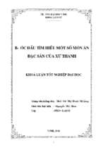 Bước đầu tìm hiểu một số món ăn đặc sản của xứ thanh 