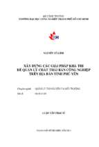 Xây dựng các giải pháp khả thi để quản lý chất thải rắn công nghiệp trên địa bàn tỉnh phú yên   