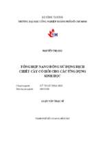 Tổng hợp nano đồng sử dụng dịch chiết cây cỏ hôi cho các ứng dụng sinh học   
