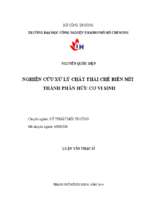 Nghiên cứu xử lý chất thải chế biến mít thành phân hữu cơ vi sinh