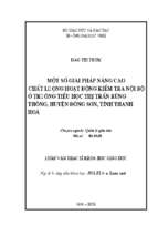 Biện pháp nâng cao chất lượng hoạt động kiểm tra nội bộ trường tiểu học huyện đông sơn, tỉnh thanh hoá 