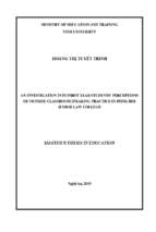 An investigation into first year students' perceptions of outside classroom speaking practice in dong hoi junior law college