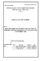 Phân tích hiệu quả sử dụng vốn tại công ty tnhh mtv thương mại dịch vụ và sản xuất tấm cách nhiệt tabi    