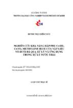 Nghiên cứu khả năng hấp thụ cr(iii), cr(vi), methylene blue của vật liệu vỏ bưởi đã qua xử lý và ứng dụng trong xử lý nước thải   