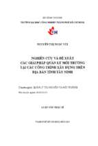 Nghiên cứu và đề xuất các giải pháp quản lý môi trường tại các công trình xây dựng trên địa bàn tỉnh tây ninh