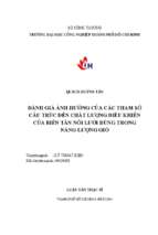 Đánh giá ảnh hưởng của các tham số cấu trúc đến chất lượng điều khiển của biến tần nối lưới dùng trong năng lượng gió