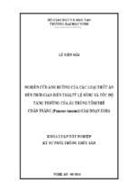 Ảnh hưởng của các loại thức ăn đến thời gian biến thái, tỷ lệ sống và tốc độ tăng trưởng của ấu trùng tôm thẻ chân trắng (penaeus vanamei) giai đoạn zoea