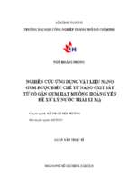 Nghiên cứu ứng dụng vật liệu nano gum được điều chế từ nano oxit sắt từ có gắn gum hạt muồng hoàng yến để xử lý nước thải xi mạ