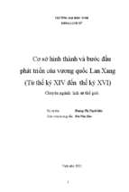 Cơ sở hình thành và bước đầu phát triển của vương quốc lanxang ( từ giữa thế kỷ xiv đến thế kỷ xvi) 