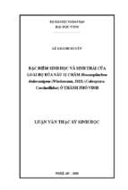 Đặc điểm sinh học và sinh thái của loài bọ rùa nâu 12 chấm henossepilachna dodecastigma (wiedemann, 1823) (coleoptera coccinellidae) ở thành phồ vinh