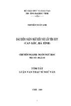 Đặc điểm ngôn ngữ kiểu nói lối yên huy (can lộc, hà tĩnh) 