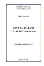 Đặc điểm địa danh thành phố nha trang   