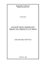 Cách sử dụng thành ngữ trong tác phẩm của vũ bằng   