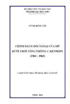 Chính sách đối ngoại của mỹ dưới thời tổng thống j. kennedy (1961   1963) 