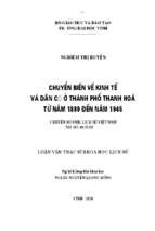 Chuyển biến về kinh tế và dân cư ở thành phố thanh hoá từ năm 1899 đến năm 1945 