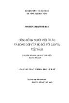 Cộng đồng người việt ở lào và đóng góp của họ đối với lào và việt nam 