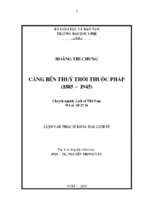 Cảng bến thuỷ thời thuộc pháp (1885   1945) 