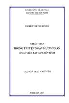 Chất thơ trong truyện ngắn mường mán (qua tuyển tập cạn chén tình)   