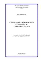 Cảm quan văn hóa vùng miền của nguyễn du trong thơ chữ hán   