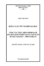 Công tác thực hiện chính sách xóa đói giảm nghèo tại xã nam xuân   huyện nam dàn   tỉnh nghệ an   