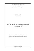 Đặc điểm dân số huyện nghĩa đàn, tỉnh nghệ an