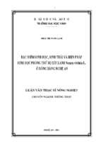 Đặc điểm sinh học, sinh thái và biện pháp sinh học phòng trừ bọ xít xanh nezara viridula l. ở vùng đồng bằng nghệ an   