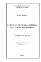 Đa dạng tảo silic ( bacilariophyta) ở hạ lưu sông mã ( thanh hoá) 