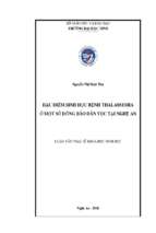 Đặc điểm sinh học bệnh thalassemia ở một số đồng bào dân tộc tại nghệ an