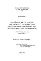 Đặc điểm sinh học các quần thể thạch sùng đuôi sần (hemidactylus frenatus schlegel, 1836) ở yên mô, nho quan (ninh bình) và bỉm sơn (thanh hóa) 