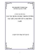 Các tác dụng cơ học trong tương tác giữa nguyên tử và trường laser   luận văn thạc sỹ vật lý 