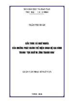 Cấu trúc và ngữ nghĩa của những phát ngôn thể hiện quan hệ gia đình trong ''tục ngữ mường thanh hoá'' 