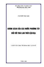 Chính sách của các nước phương tây đối với thái lan thời cận đại 