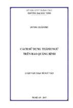 Cách sử dụng thành ngữ trên báo quảng bình   