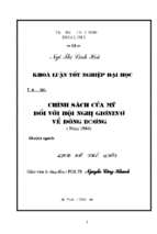 Chính sách của mỹ đối với hội nghị giơnevơ về đông dương (năm 1954) 