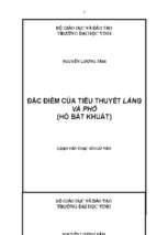 Đặc điểm của tiểu thuyết làng và phố 