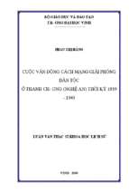 Cuộc vận động cách mạng giải phóng dân tộc ở thanh chương (nghệ an) thời kỳ 1939   1945 