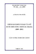 Chính sách đối ngoại của mỹ dưới thời tổng thống b. obama (2009   2012)   